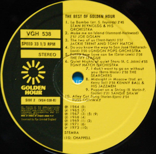 Various : 20 Wereldsuccessen - The Best Of Golden Hour (LP, Album, Comp)