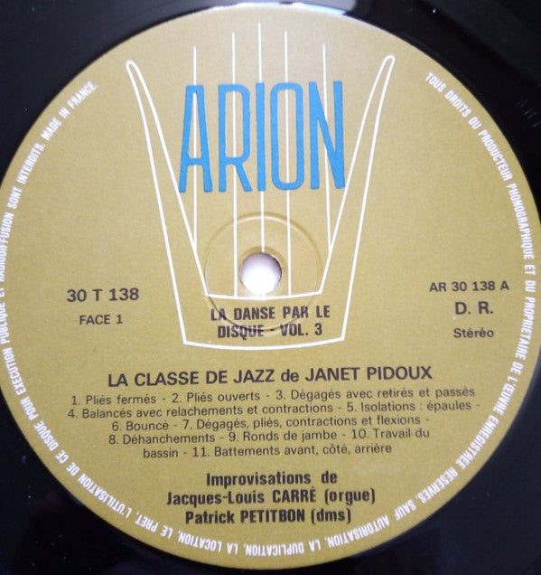 Janet Pidoux : La Danse Par Le Disque Vol.3 La Classe De Jazz (LP, "U")