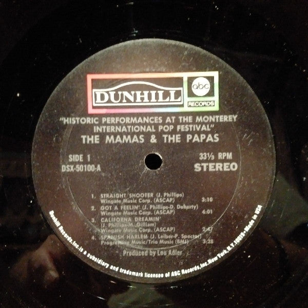 The Mamas & The Papas : Historic Performances Recorded At The Monterey International Pop Festival (LP, RP, Mon)