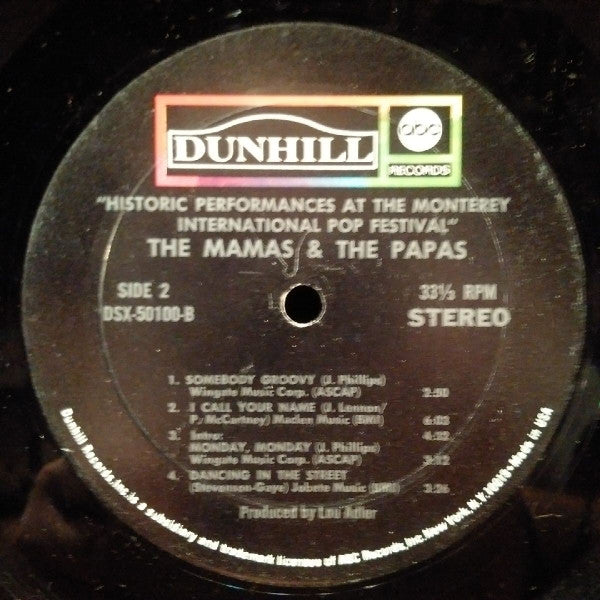The Mamas & The Papas : Historic Performances Recorded At The Monterey International Pop Festival (LP, RP, Mon)