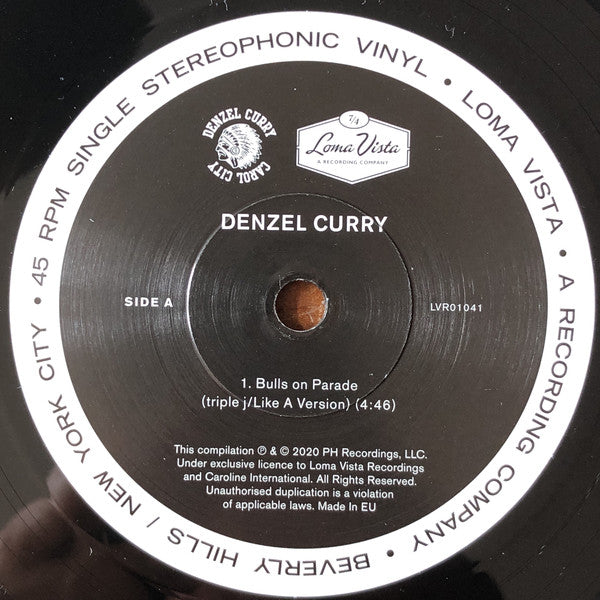 Denzel Curry : Bulls On Parade (Triple J Session) / I Against I (Spotify Session) (7", Single, Comp, Ltd)