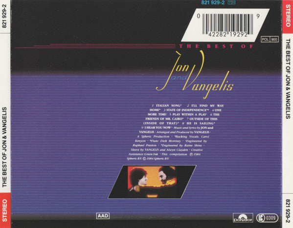 Jon And Vangelis* : The Best Of Jon And Vangelis (CD, Comp)