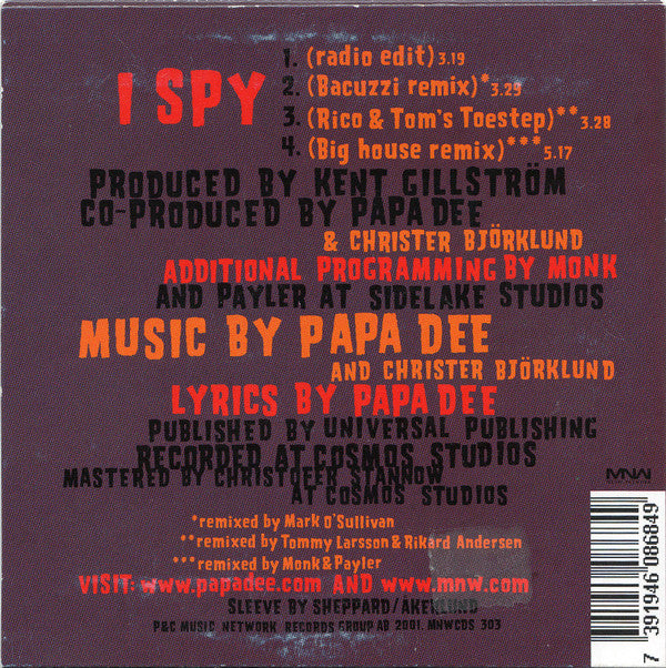 Papa Dee : I Spy (CD, Single)