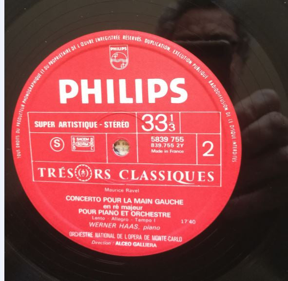 Maurice Ravel, Werner Haas, Orchestre National De L'Opéra De Monte-Carlo / Alceo Galliera : Concertos Pour Piano  (LP)