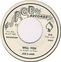 Joe & Ann : Will You / Mr. Blues (7", Single, Promo)