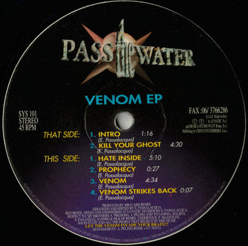 Pass The Water : Venom EP (12", EP)