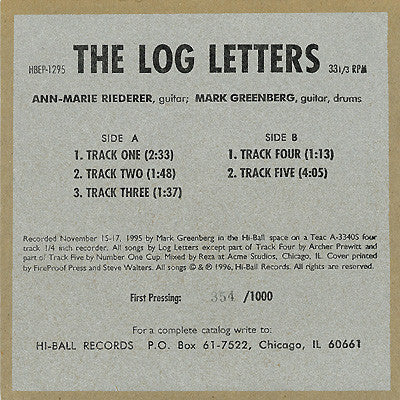 The Log Letters : Drum Set (7", EP, Ltd)