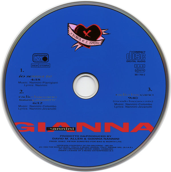 Gianna Nannini : Io Senza Te (CD, Maxi)