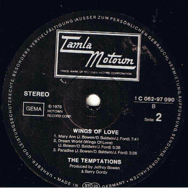 The Temptations : Wings Of Love (LP, Album)