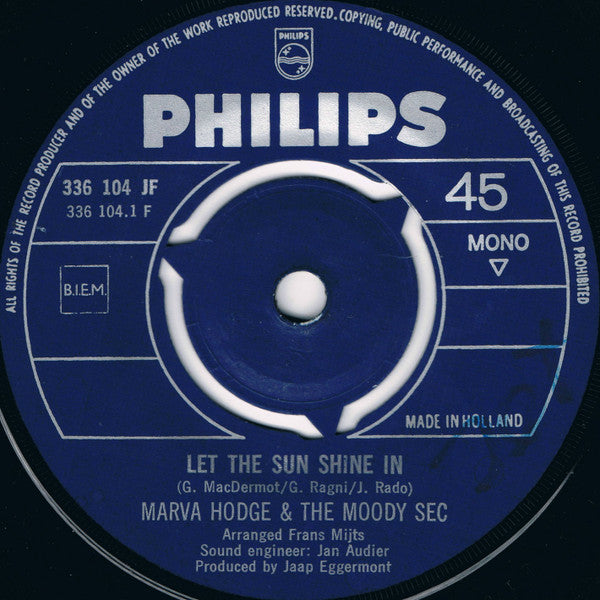Marva Hodge & The Moody Sec* : Let The Sun Shine In / 00-43-GM (7", Single, Mono)