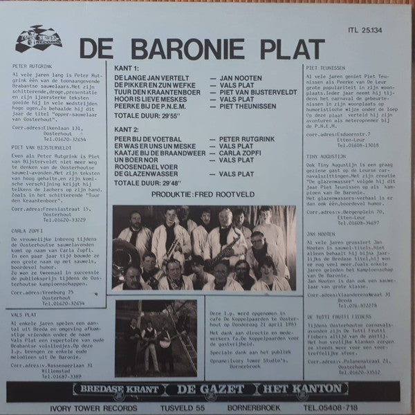 De Baronie Plat : Een Klein Uur Humor En Liedjes (LP, Album)