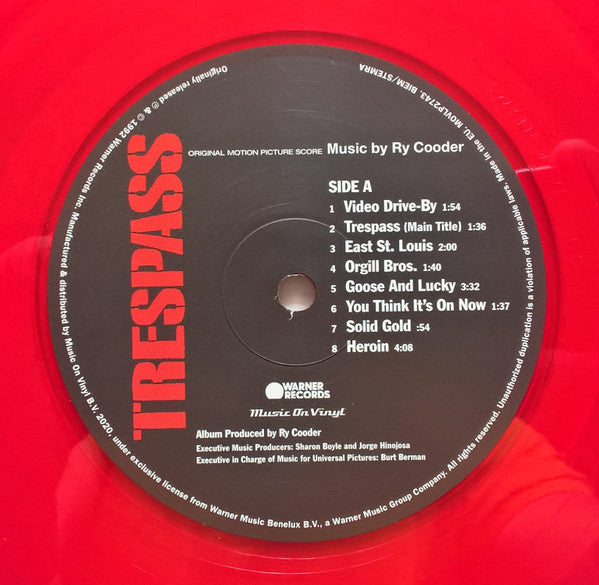 Ry Cooder : Trespass (Original Motion Picture Score)  (LP, Album, Ltd, Num, on )