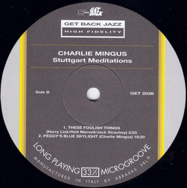Charles Mingus : Stuttgart Meditations (3xLP)