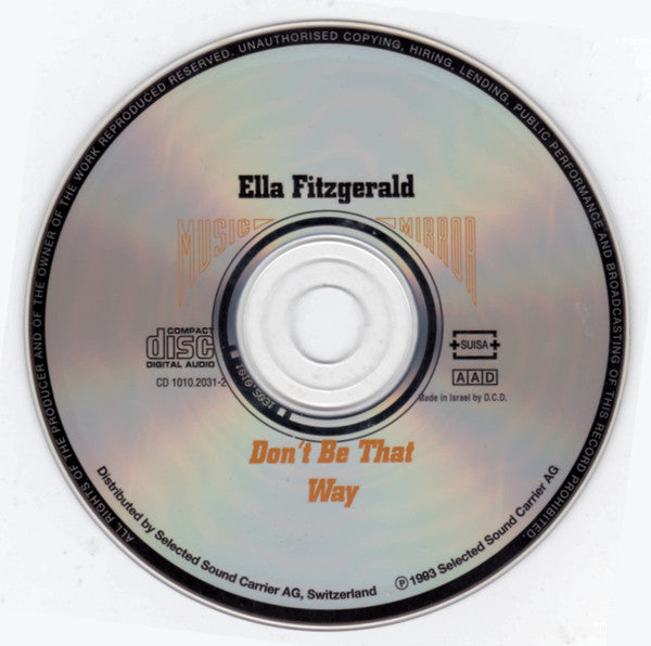 Ella Fitzgerald : Don't Be That Way (CD, Comp)
