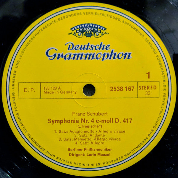 Franz Schubert – Berliner Philharmoniker, Lorin Maazel : Symphonie Nr.4 "Die Tragische" / Symphonie Nr.6 (LP, Comp)
