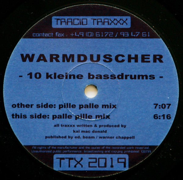 Warmduscher : 10 Kleine Bassdrums (12")