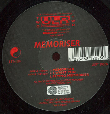 Memoriser* : Memoriser (12")