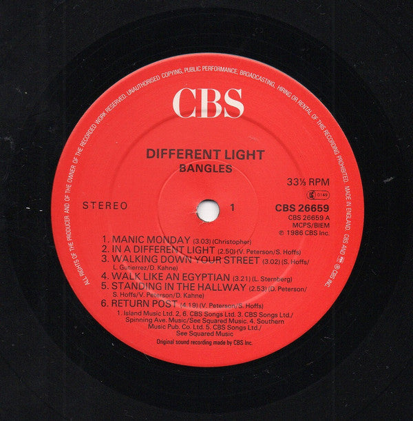 Bangles : Different Light (LP, Album)
