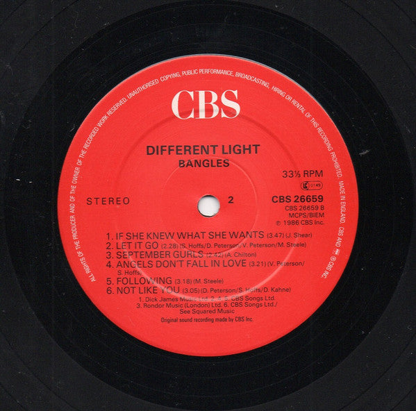 Bangles : Different Light (LP, Album)