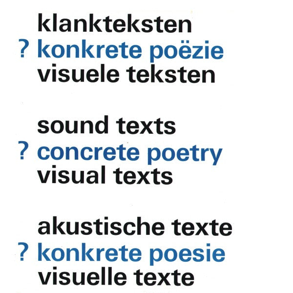 Various : Klankteksten ? Konkrete Poëzie  Visuele Teksten (LP, Comp)