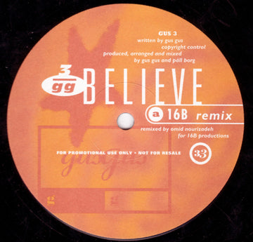 Gus Gus* : Believe (12", Promo)