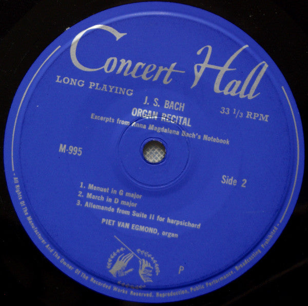 Johann Sebastian Bach, Piet Van Egmond : Orgelkonzert (7")