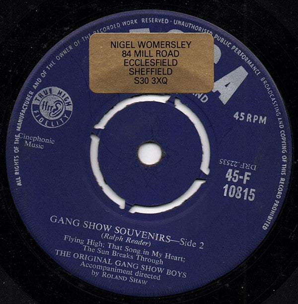 The Original Gang Show Boys : Gang Show Souvenirs (7", 4 P)