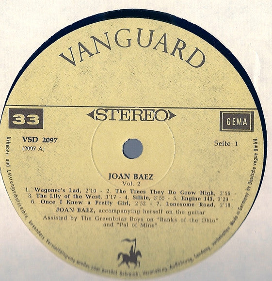 Joan Baez : Joan Baez Vol. 2 (LP, Album)