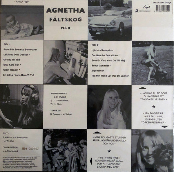 Agnetha Fältskog : Agnetha Fältskog Vol. 2 (LP, Album, Ltd, Num, RE, 180)
