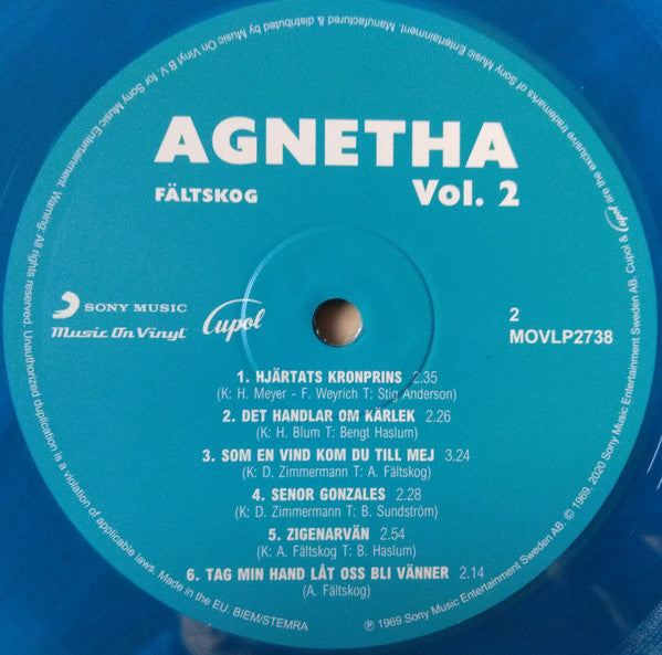 Agnetha Fältskog : Agnetha Fältskog Vol. 2 (LP, Album, Ltd, Num, RE, 180)