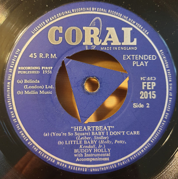 Buddy Holly : Heartbeat (7", EP, RP, Tri)