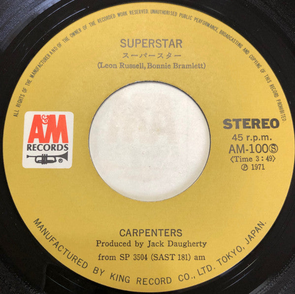 Carpenters : Superstar (7", Single)