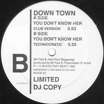 Down Town : You Don't Know Her (12", Ltd, Promo)