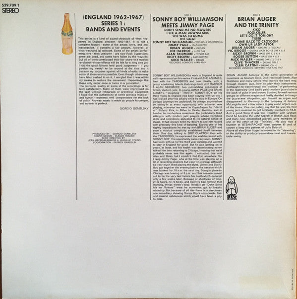 Sonny Boy Williamson (2) + Jimmy Page / Brian Auger & The Trinity : Rock Generation Volume 9 - Sonny Boy Williamson + Jimmy Page / The Brian Auger Trinity (LP, Comp)