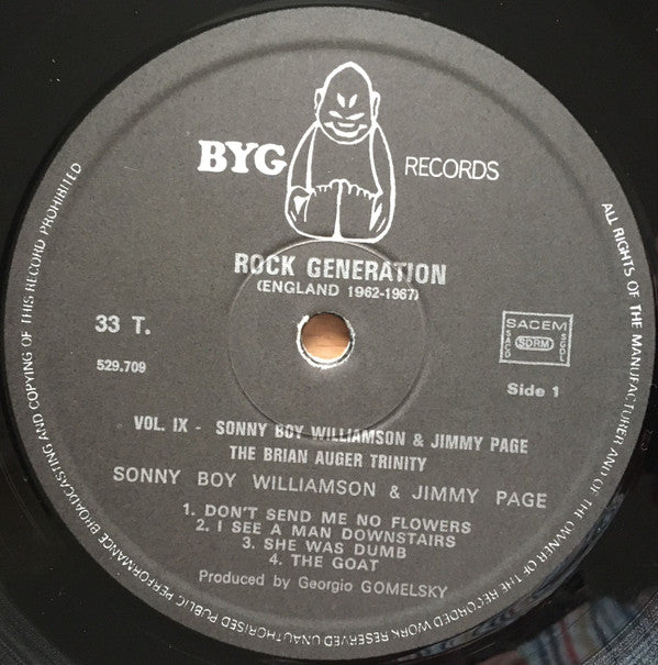 Sonny Boy Williamson (2) + Jimmy Page / Brian Auger & The Trinity : Rock Generation Volume 9 - Sonny Boy Williamson + Jimmy Page / The Brian Auger Trinity (LP, Comp)