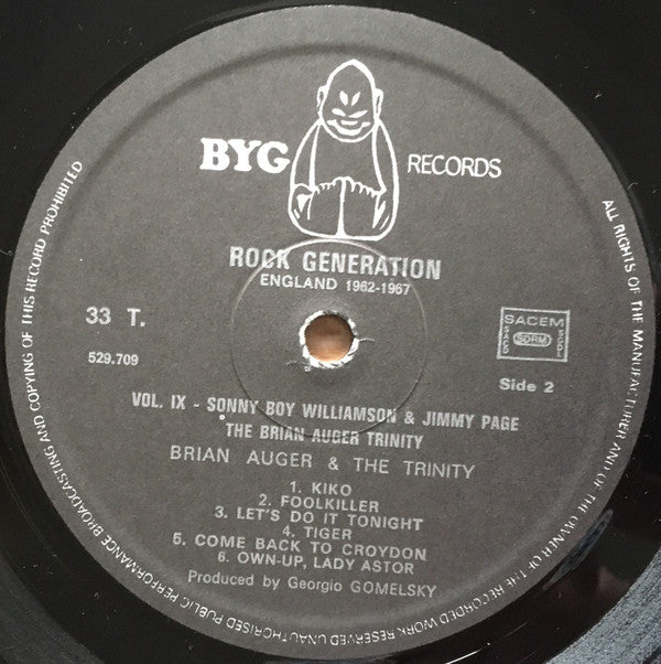 Sonny Boy Williamson (2) + Jimmy Page / Brian Auger & The Trinity : Rock Generation Volume 9 - Sonny Boy Williamson + Jimmy Page / The Brian Auger Trinity (LP, Comp)
