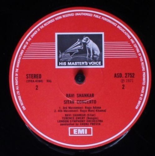 Ravi Shankar - André Previn, London Symphony Orchestra : Concerto For Sitar & Orchestra (LP, Album, RE)