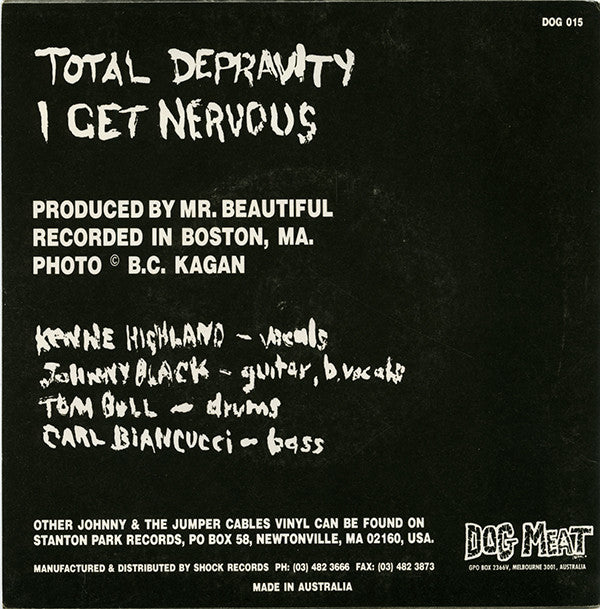 Johnny & The Jumper Cables : Total Depravity (7", Single)