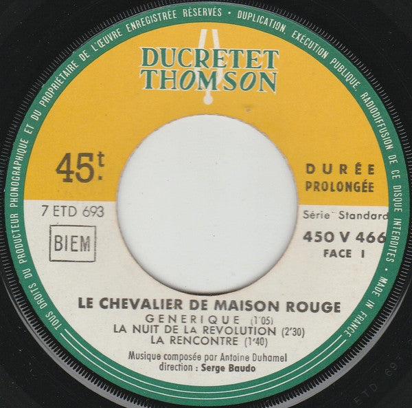 Antoine Duhamel : Le Chevalier De Maison Rouge (7", EP)