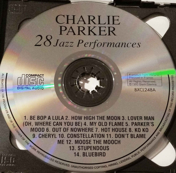 Charlie Parker : 28 Jazz Performances (2xCD, Comp)