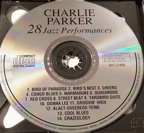 Charlie Parker : 28 Jazz Performances (2xCD, Comp)