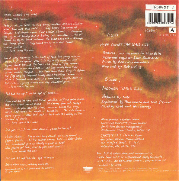 New Model Army : Here Comes The War (7", Single)
