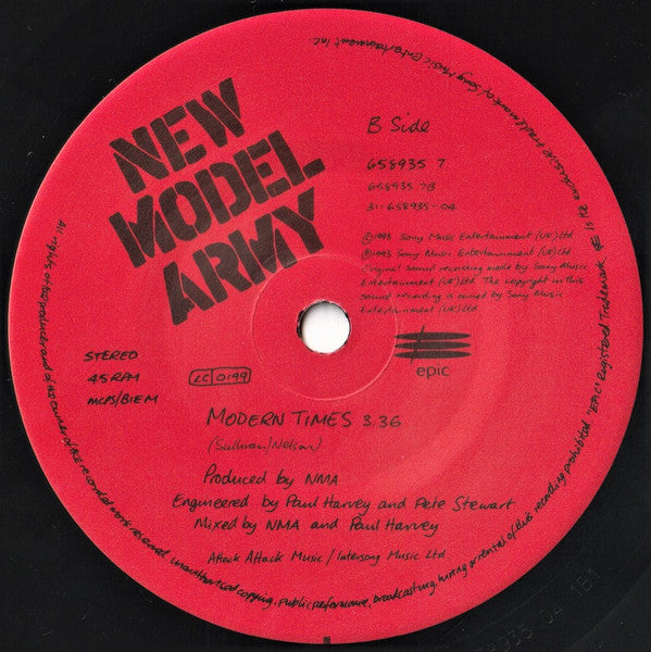 New Model Army : Here Comes The War (7", Single)