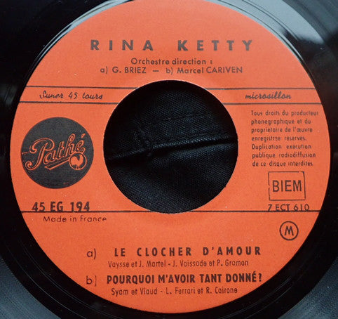 Rina Ketty : La Madone Aux Fleurs (7", EP)