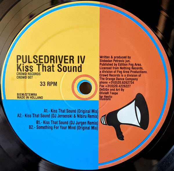 Pulsedriver : Kiss That Sound (12")