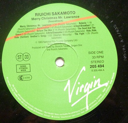 Ryuichi Sakamoto : Furyo - Merry Christmas, Mr. Lawrence! (Original Soundtrack) (LP, Album)