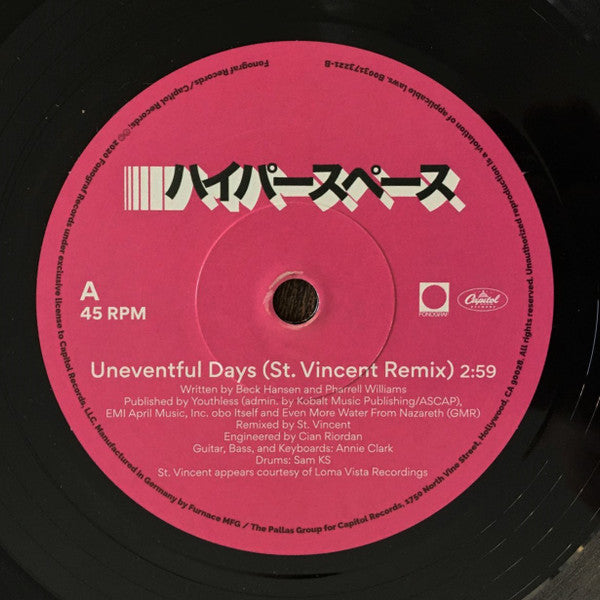 Beck : Uneventful Days (St. Vincent Remix) (7", RSD, Single)