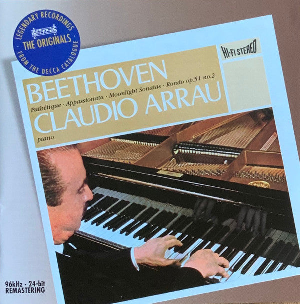 Ludwig van Beethoven • Claudio Arrau : Pathétique · Appassionata · Moonlight Sonatas · Rondo Op.51 No.2 - Piano Sonatas (CD, Comp, RE, RM)