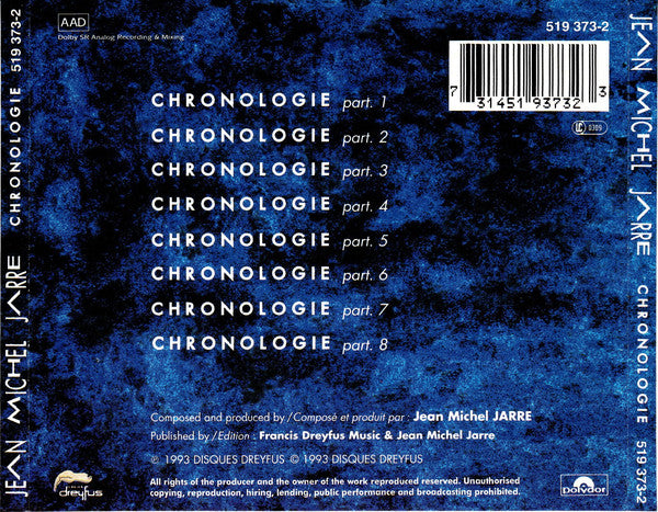 Jean-Michel Jarre : Chronologie (CD, Album)