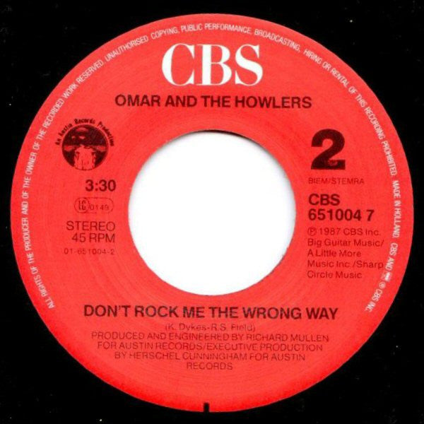 Omar And The Howlers : Border Girl (7")